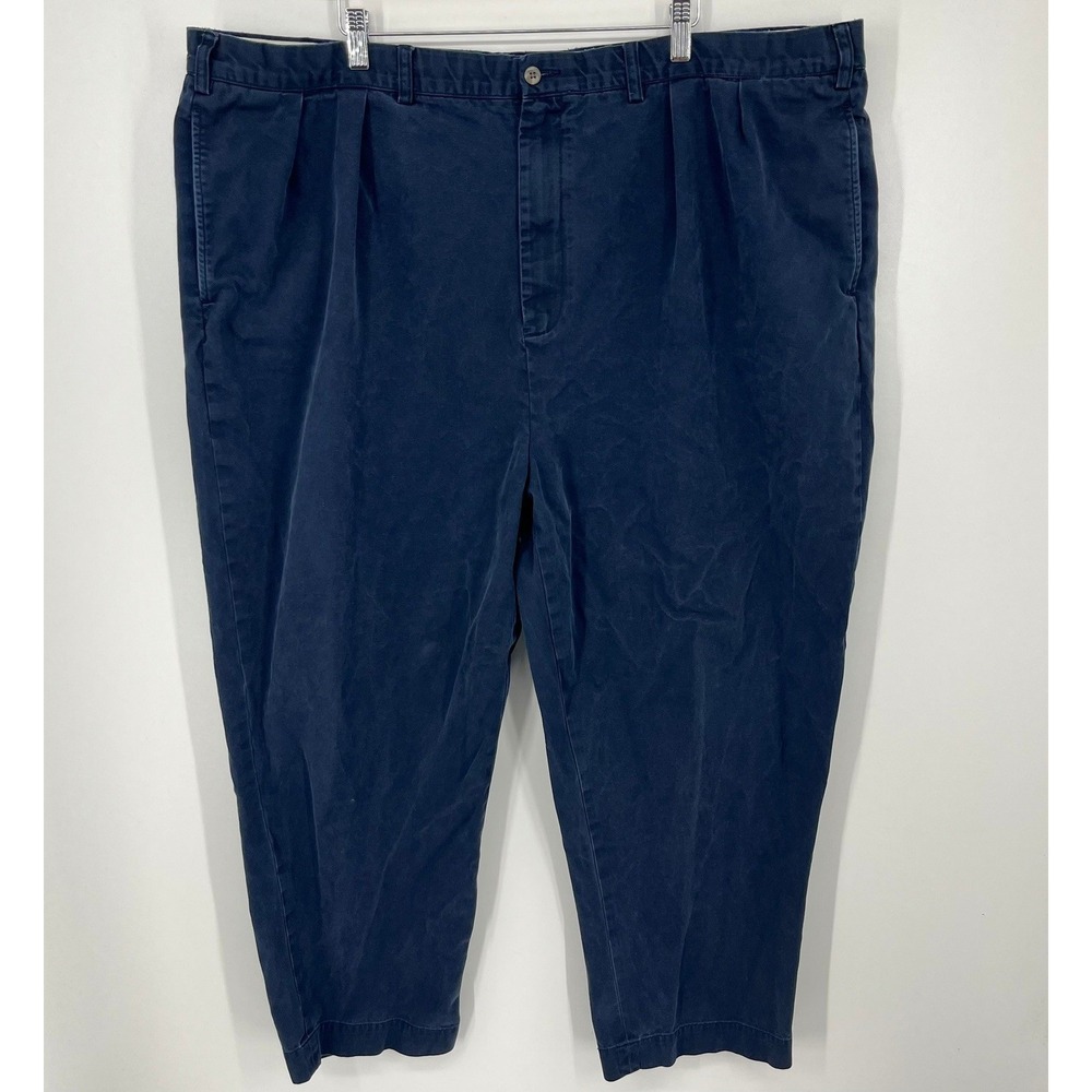 Polo Ralph Lauren Big Andrew Pant Mens 48x30 Navy Blue Pleated Chino Trousers